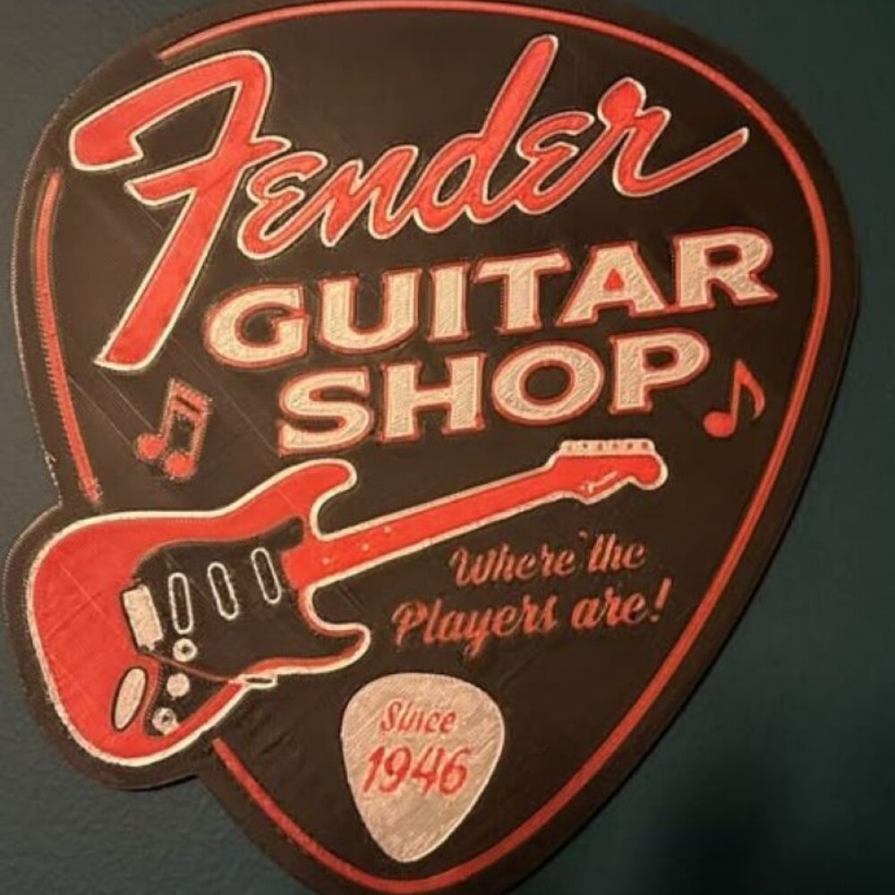 Fender Pick wall sign